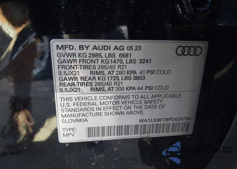 2023 Audi Q7 Premium Plus 55 Tfsi Quattro Tiptronic from USA, damaged, VIN WA1LXBF78PD024794